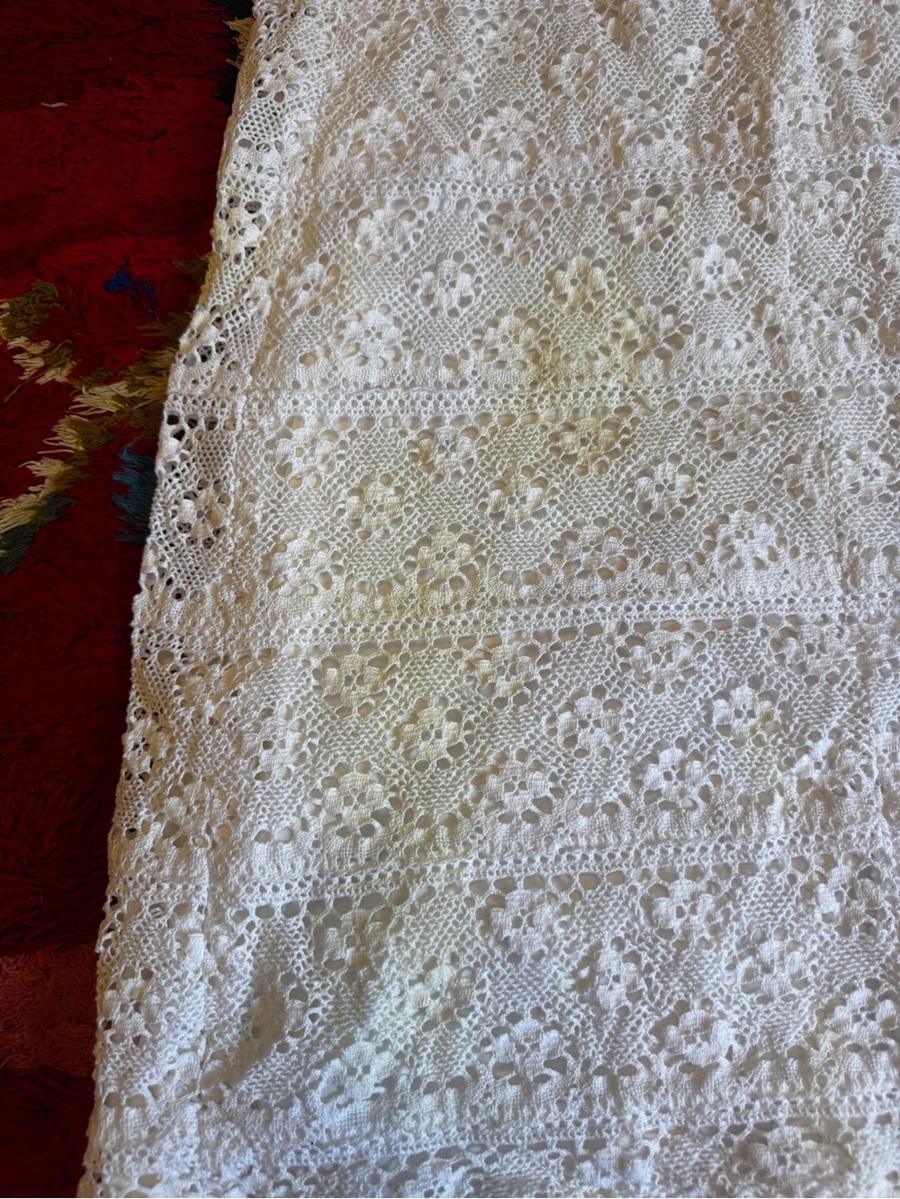 60s Vintage White Lace Mexican Wedding Dress Sz M - Picture 8 of 16
